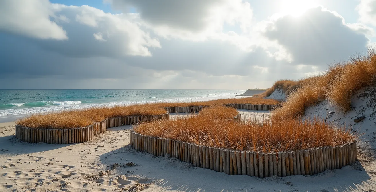 Bio-recinzioni in legno e canne per stabilizzare le banquette di Posidonia durante l'inverno