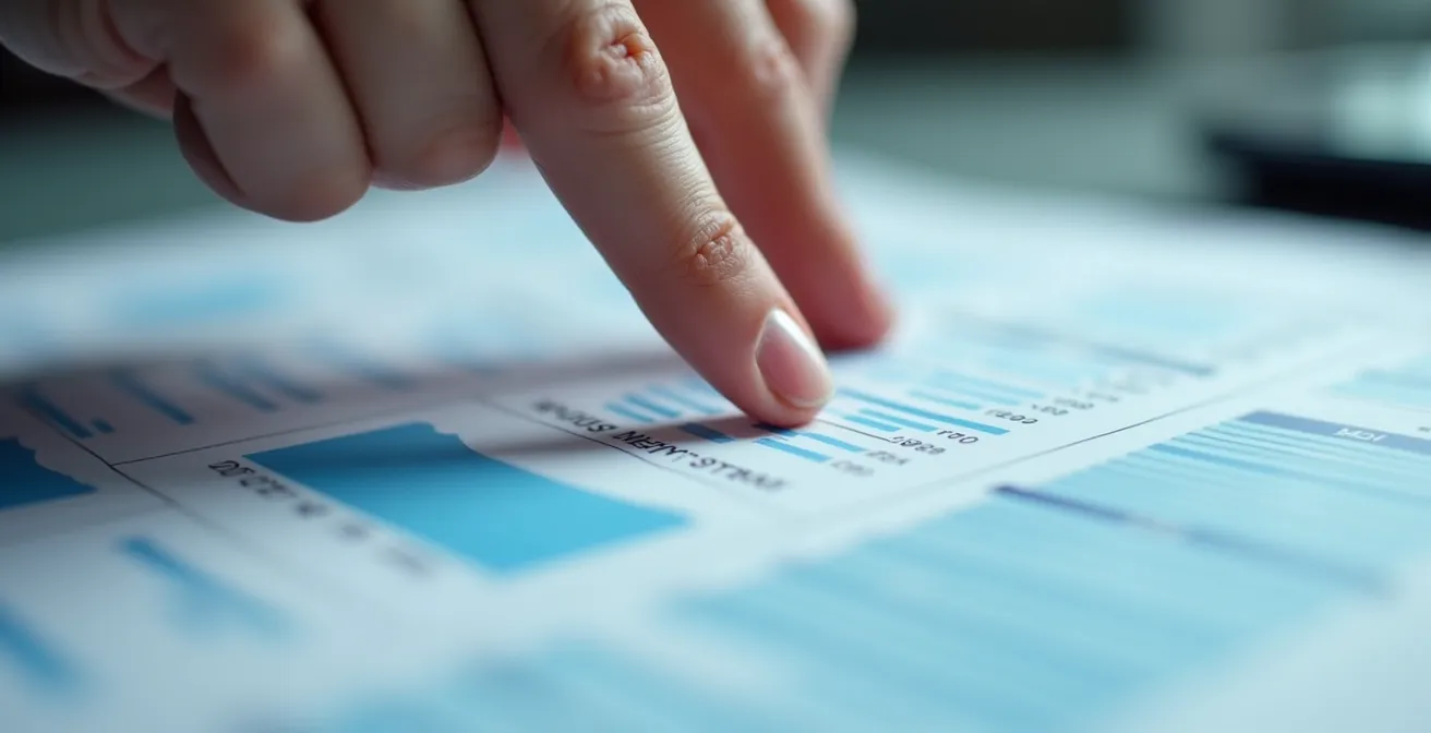 Mano che indica valori PFAS su documento di analisi delle acque