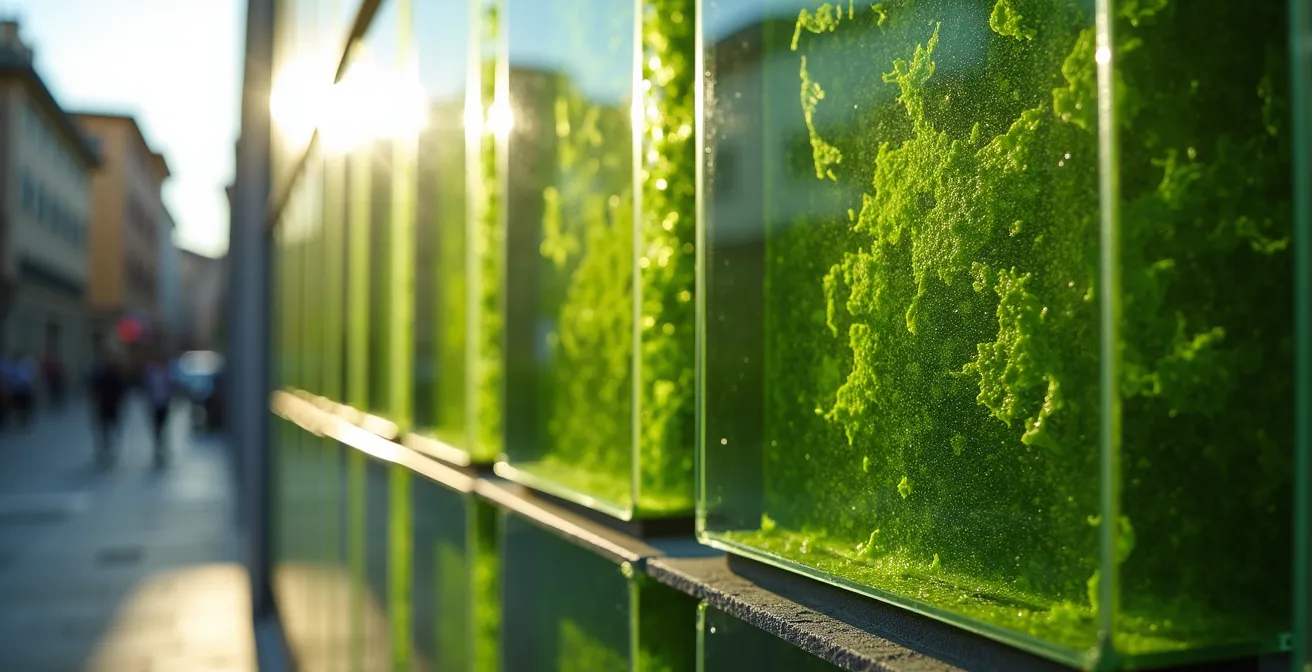 Pannelli di microalghe integrati nelle facciate di edifici urbani italiani