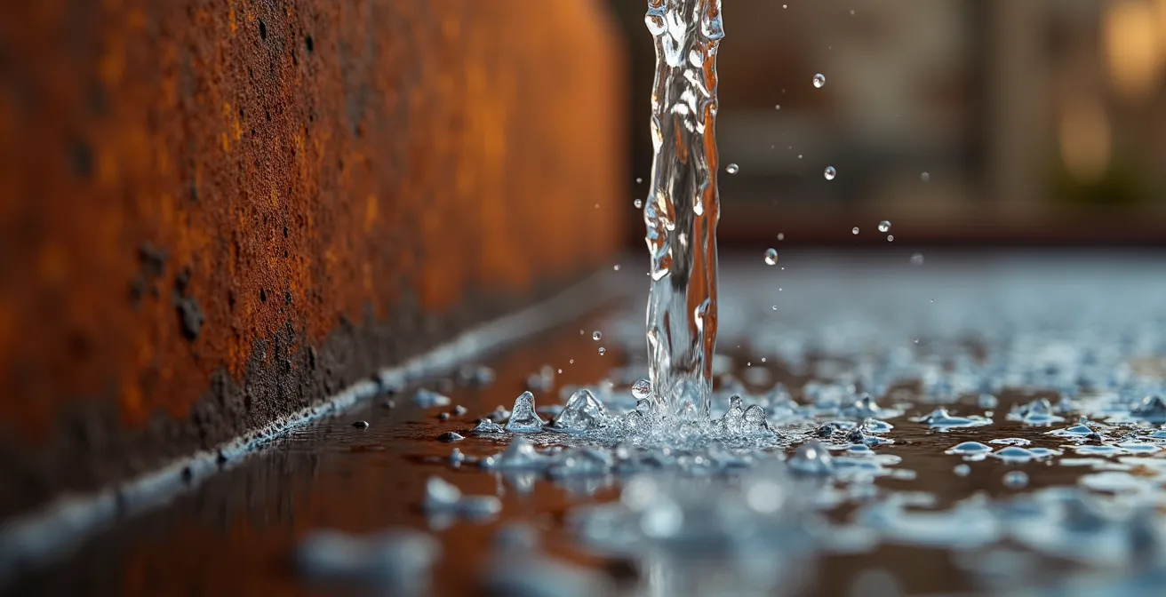 Parete d'acqua verticale silenziosa in salotto moderno con sistema anticalcare integrato
