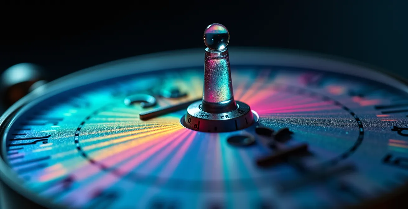 Dettaglio macro di un rifrattometro durante la calibrazione con soluzione standard