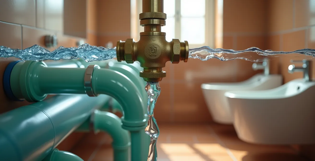 Dettaglio tecnico del sistema di disconnessione tra rete potabile e acque grigie